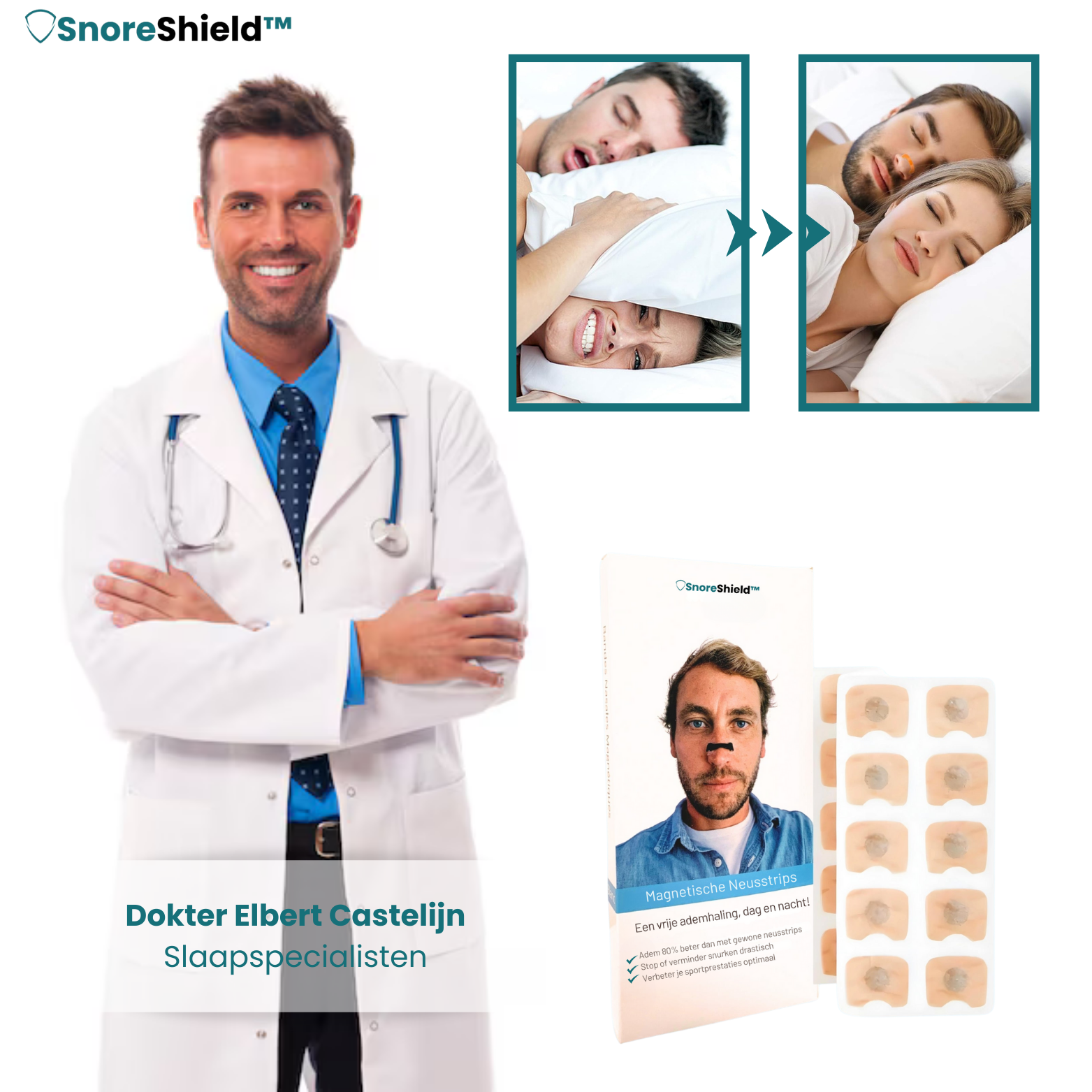 SnoreShield™ Magnetische Ademhalingspleisters